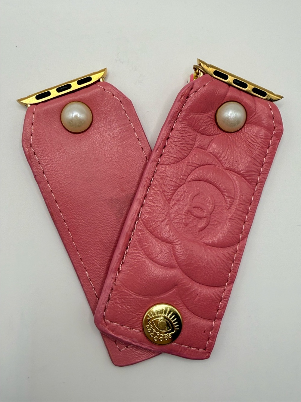 Watch Me Creations Authentic Upcycled Pink CC Apple Watch‎ Band